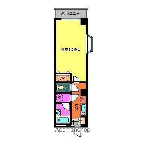 ソレイユⅡ(1K/4階)の間取り写真