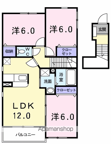 デスパシオ2(3LDK/2階)の間取り写真