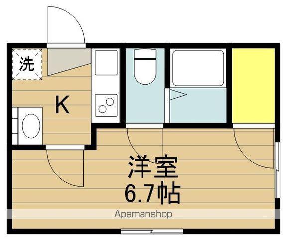 エスコート戸田公園(1K/1階)の間取り写真