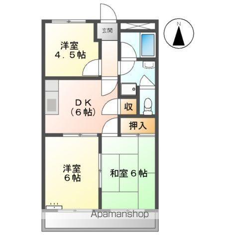 ダイナーズハイツ(3DK/3階)の間取り写真