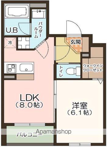 プロティオス汐路(1LDK/1階)の間取り写真