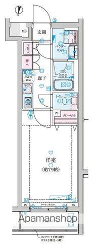 ジェノヴィア新中野スカイガーデン(1K/1階)の間取り写真