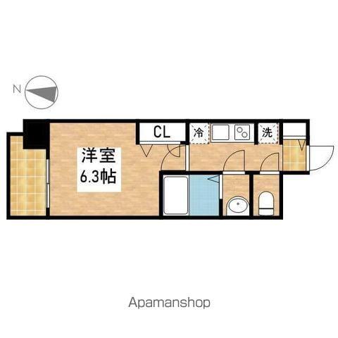 メイクス矢場町(1K/6階)の間取り写真