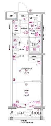 PREMIUMCUBE中野富士見町(1DK/4階)の間取り写真