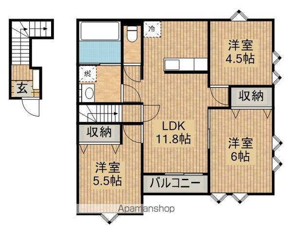 アヴニール向中野Ⅰ(3LDK/2階)の間取り写真