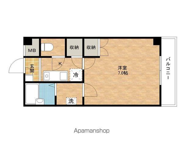 シーショアヴィラ尾崎(1K/2階)の間取り写真