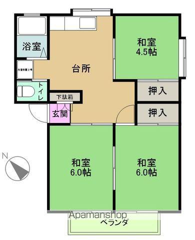 みきハイツ(3DK/2階)の間取り写真