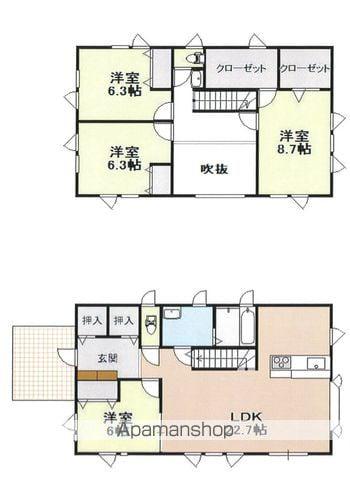 陸羽東線 西大崎駅 徒歩16分 2階建 築20年(4LDK)の間取り写真