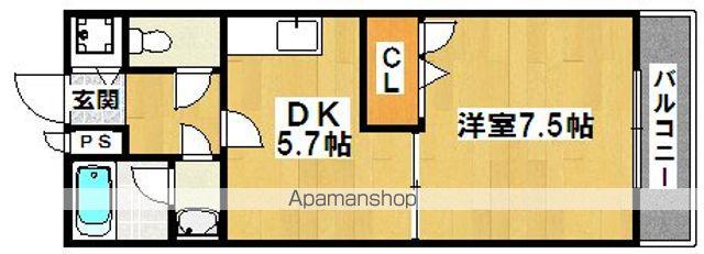 ラパス高倉台Ⅱ番館(1DK/1階)の間取り写真