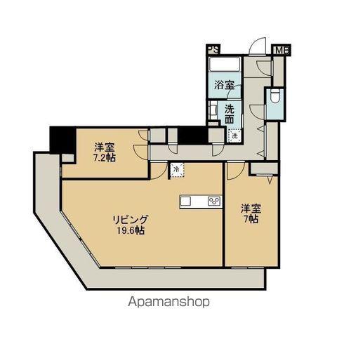 RYUX TOWER THE ウエスト(2LDK/21階)の間取り写真