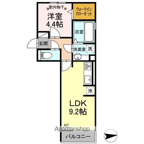 シャトルアキラIII(1LDK/2階)の間取り写真
