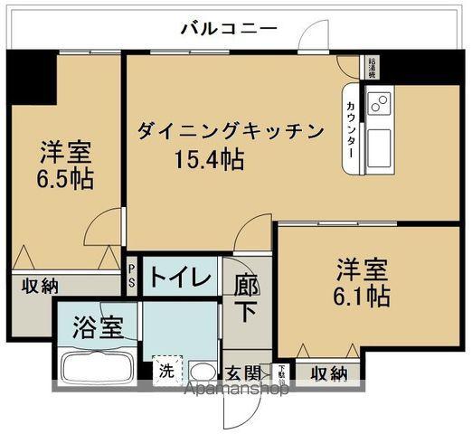 レジデンス駒場(2DK/7階)の間取り写真