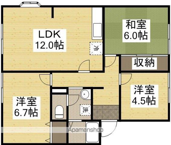 サンビレッジ南輝A(3LDK/1階)の間取り写真