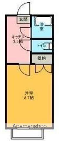 ベルトピア福島9(1K/1階)の間取り写真
