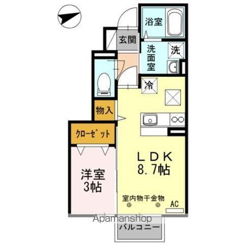 シルキーハウス(1LDK/1階)の間取り写真