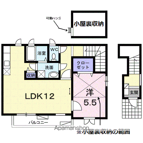 ラ・フェリーチェⅡ(1LDK/2階)の間取り写真