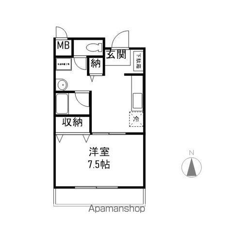 庄交本町ハイム(1DK/2階)の間取り写真