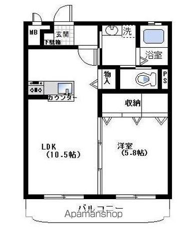 サクセス(1LDK/3階)の間取り写真