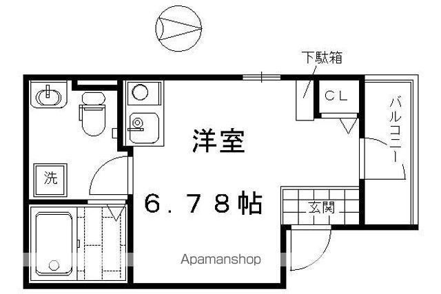 KYOTO HOUSE西寺(ワンルーム/2階)の間取り写真