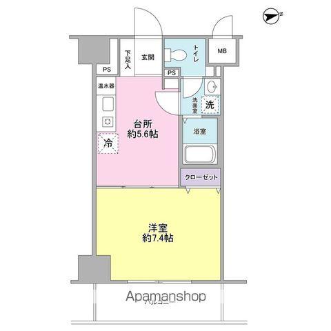 ヴェルデ東日本橋(1DK/4階)の間取り写真