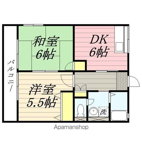 リサービア(2DK/1階)の間取り写真