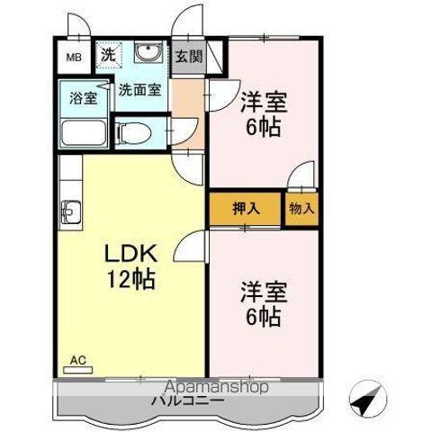 サンパティーク桜木II(2LDK/3階)の間取り写真