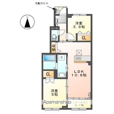 弥富市平島町アパート(2LDK/1階)の間取り写真