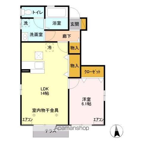 プチコート篠ノ井II(1LDK/1階)の間取り写真
