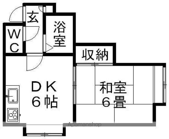 フロスティ川沿B(1DK/2階)の間取り写真