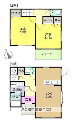 常磐線 植田駅(福島) 徒歩21分 2階建 築25年(2LDK)の間取り写真