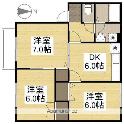 レジデンスB・C(3DK/2階)の間取り写真