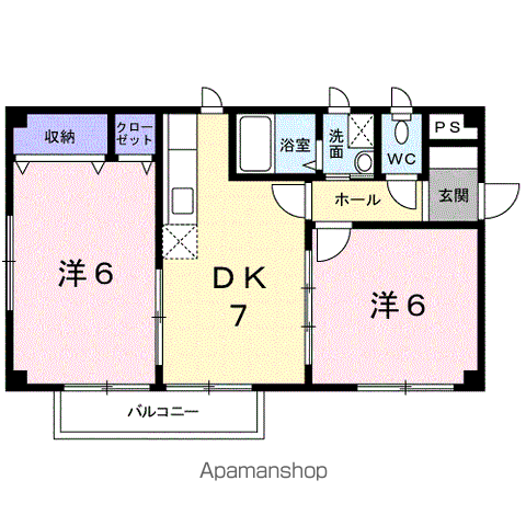 アイオーラ(2DK/2階)の間取り写真