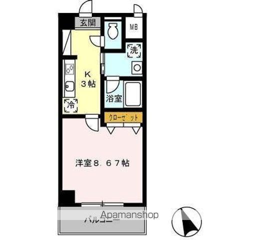 ジオステージ東山(1K/1階)の間取り写真