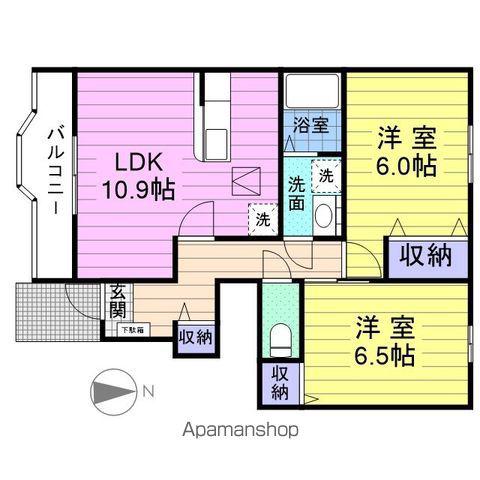 エスぺランス(2LDK/2階)の間取り写真