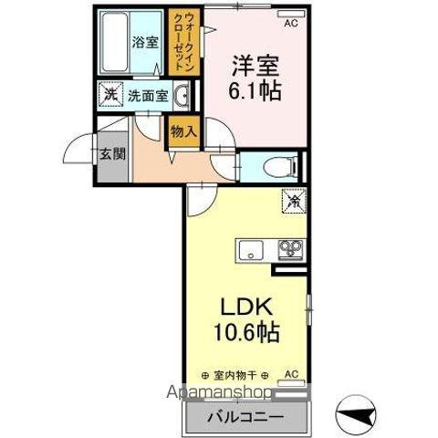 レーベン(1LDK/2階)の間取り写真