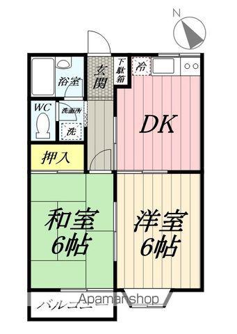 レジデンス・シバ(2DK/2階)の間取り写真