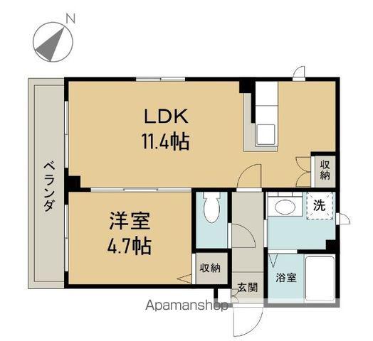 アンジュ己斐(1LDK/1階)の間取り写真