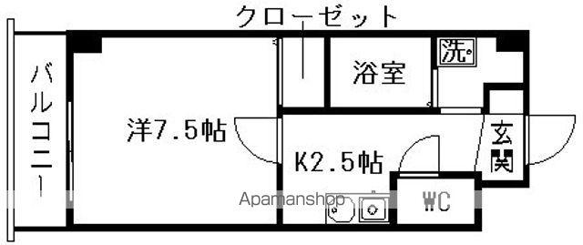 ポーロニア柳原(1K/3階)の間取り写真