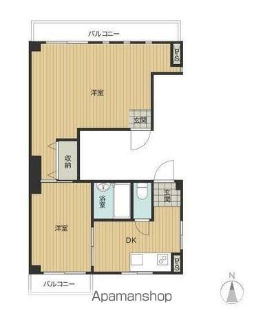 APARTMENT PONO(2DK/2階)の間取り写真