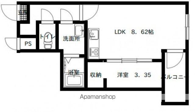 フリートフォルヴィラ古江新町A(1LDK/1階)の間取り写真