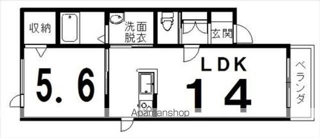 メゾンフォンテーヌ(1LDK/1階)の間取り写真