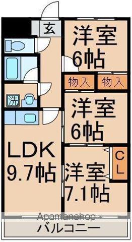 第2藤マンション(3LDK/1階)の間取り写真