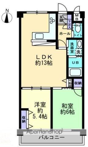 モアガーデンⅡ(2LDK/3階)の間取り写真
