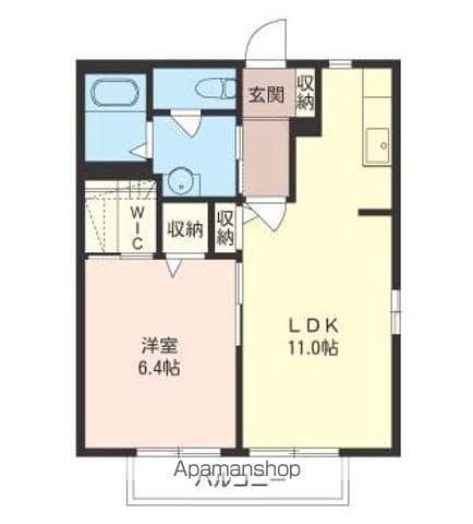 グラン・ソレーユA(1LDK/2階)の間取り写真