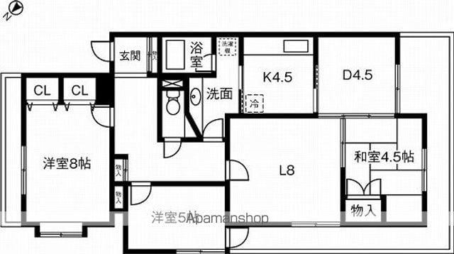三旺マンション第二社台(3LDK/2階)の間取り写真