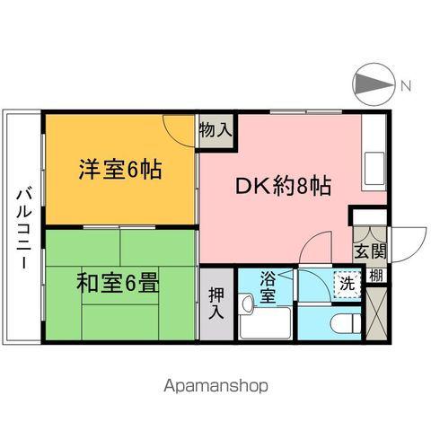 グランドハイツ(2DK/1階)の間取り写真