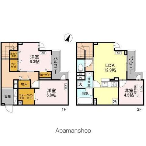 ラ・グリシーヌ・レーブ(3LDK/1階)の間取り写真