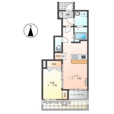 フリージア(1LDK/1階)の間取り写真