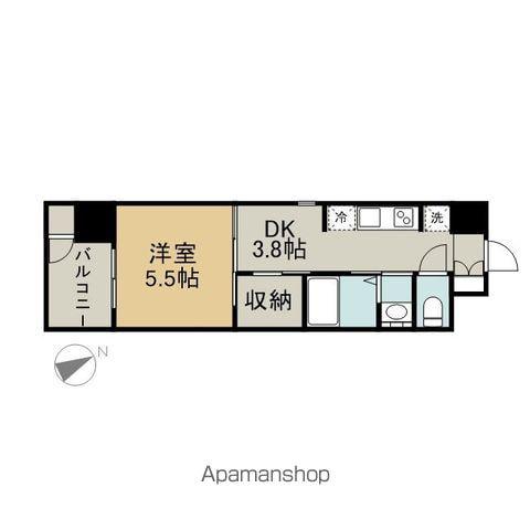 エステムコート名古屋鶴舞シエル(1DK/13階)の間取り写真