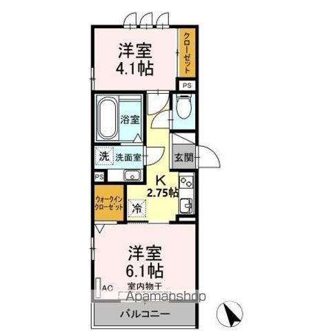 メイユール東丸(2K/2階)の間取り写真
